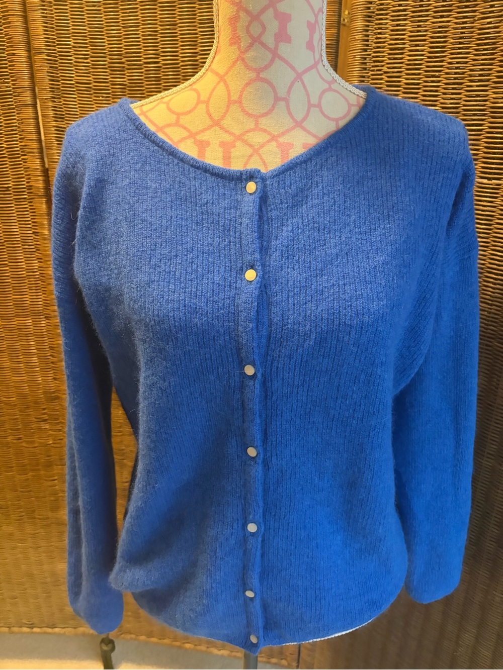 Sezane bright blue reversible Gaspard cardigan